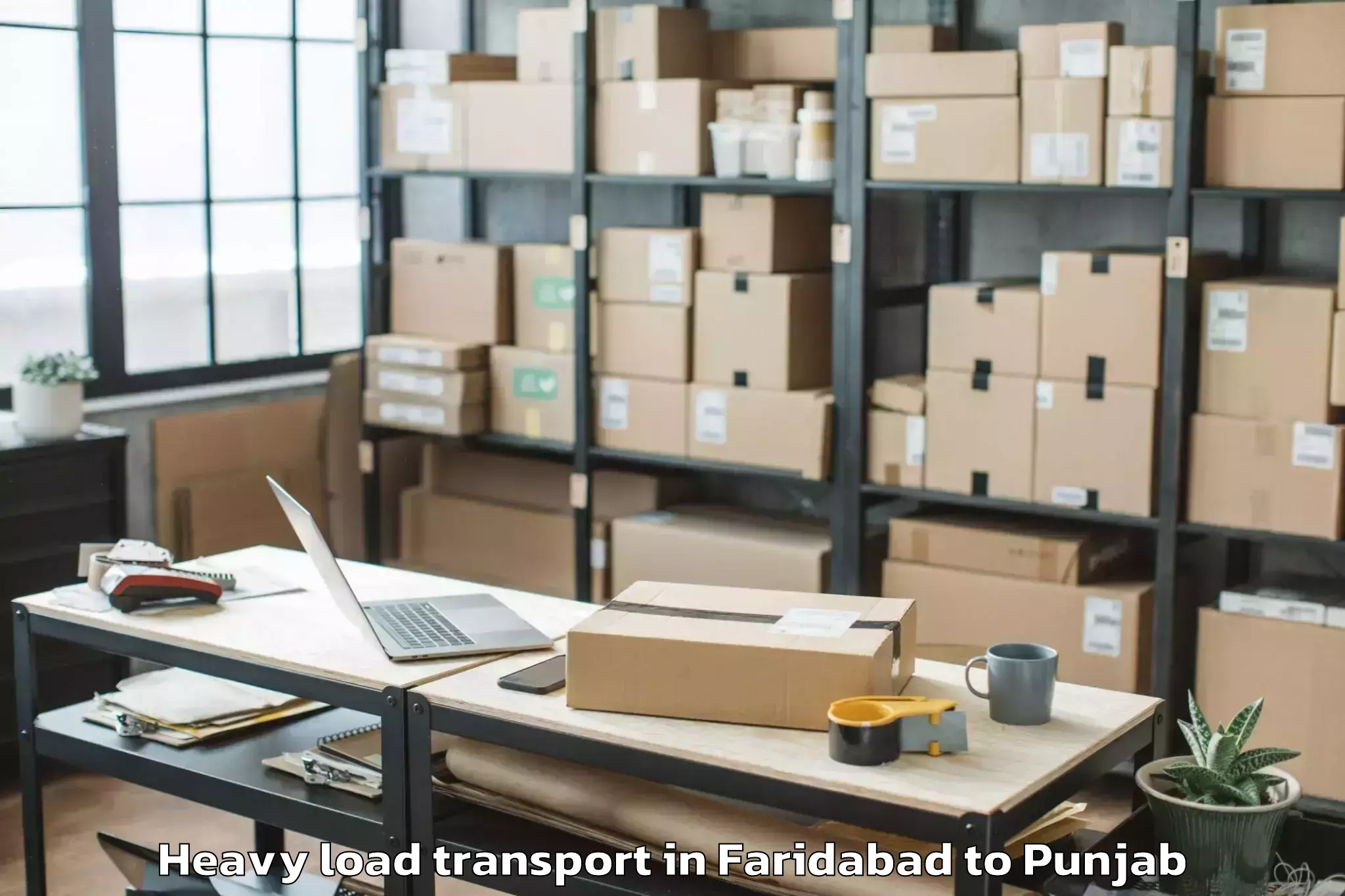 Trusted Faridabad to Zira Heavy Load Transport